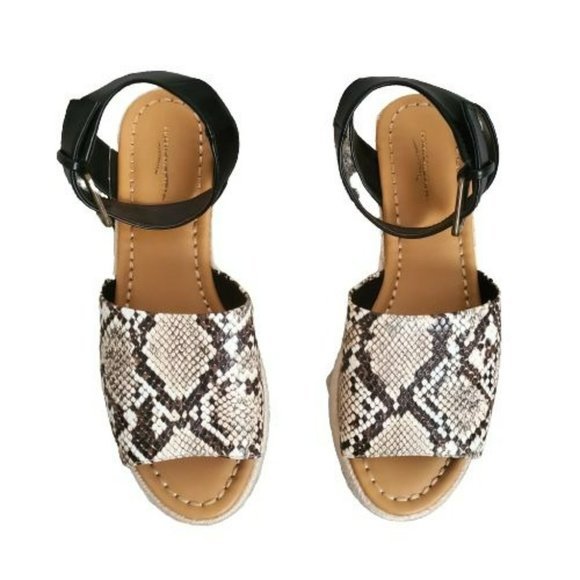 American Eagle Outfitters Womens Snakeskin Espadrille Platform Sandals Sz 8 NWOB - Picture 5 of 11